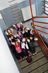 Image showing happy children group in school