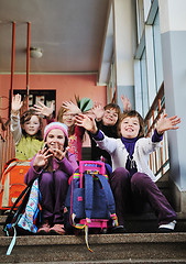 Image showing happy children group in school