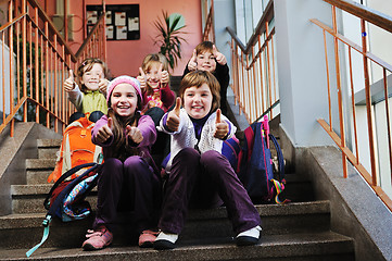 Image showing happy children group in school