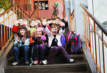 Image showing happy children group in school