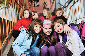 Image showing happy children group in school