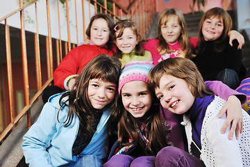 Image showing happy children group in school