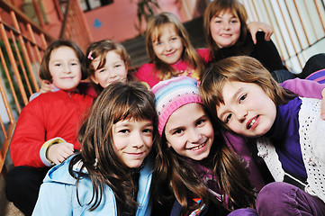 Image showing happy children group in school