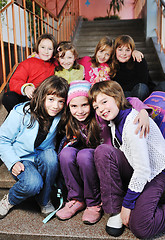 Image showing happy children group in school