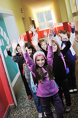 Image showing happy children group in school