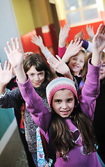 Image showing happy children group in school