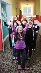 Image showing happy children group in school