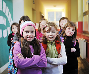 Image showing happy children group in school