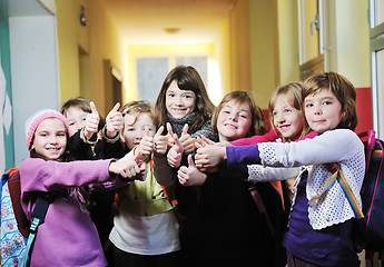 Image showing happy children group in school