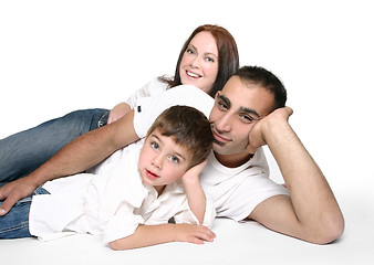 Image showing Casual family on floor