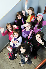 Image showing happy children group in school