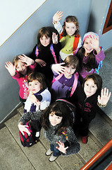 Image showing happy children group in school