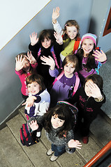 Image showing happy children group in school