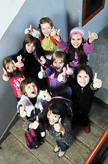 Image showing happy children group in school