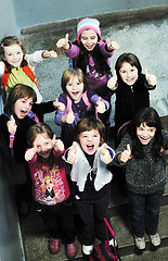 Image showing happy children group in school