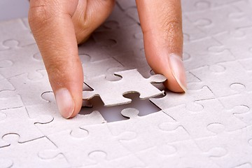 Image showing Playing Jigsaw Puzzle