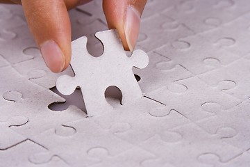 Image showing Playing Jigsaw Puzzle