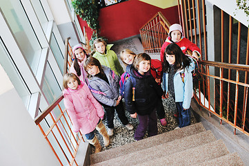 Image showing happy children group in school