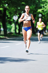 Image showing marathon woman run