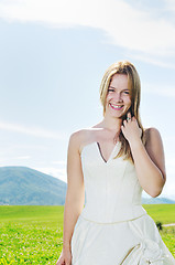 Image showing beautiful bride outdoor