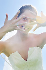 Image showing beautiful bride outdoor