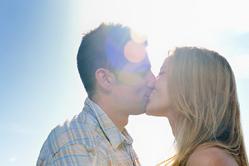 Image showing happy bride and groon outdoor