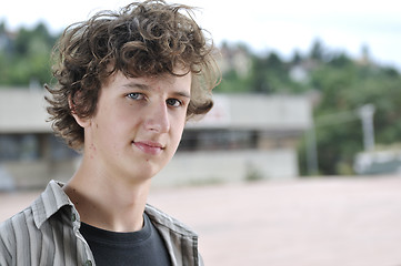 Image showing Portrait of a young boy oudoor 