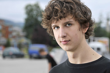 Image showing Portrait of a young boy oudoor