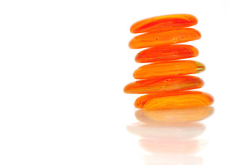 Image showing isolated wet zen stones with splashing  water drops  