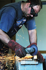 Image showing industry worker sparks