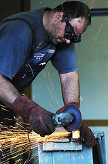 Image showing industry worker sparks