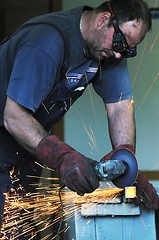 Image showing industry worker sparks