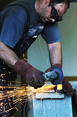 Image showing industry worker sparks