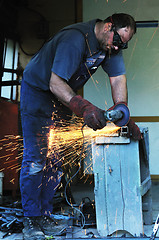 Image showing industry worker sparks