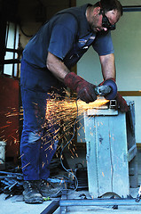 Image showing industry worker sparks