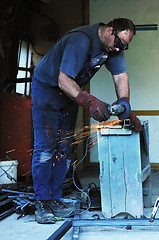 Image showing industry worker sparks