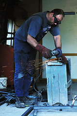 Image showing industry worker sparks