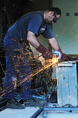 Image showing industry worker sparks