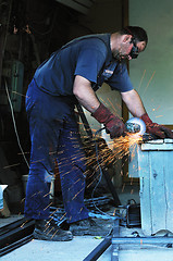 Image showing industry worker sparks