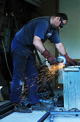 Image showing industry worker sparks