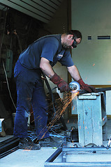 Image showing industry worker sparks