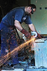 Image showing industry worker sparks