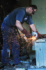 Image showing industry worker sparks