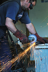 Image showing industry worker sparks