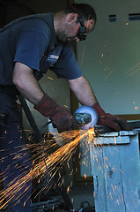 Image showing industry worker sparks