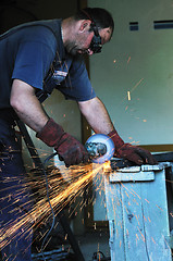 Image showing industry worker sparks