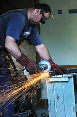 Image showing industry worker sparks