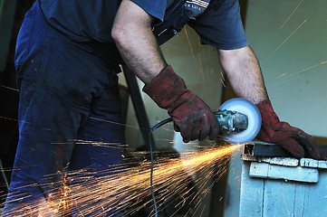 Image showing industry worker sparks