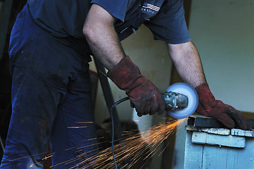 Image showing industry worker sparks