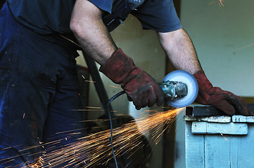 Image showing industry worker sparks